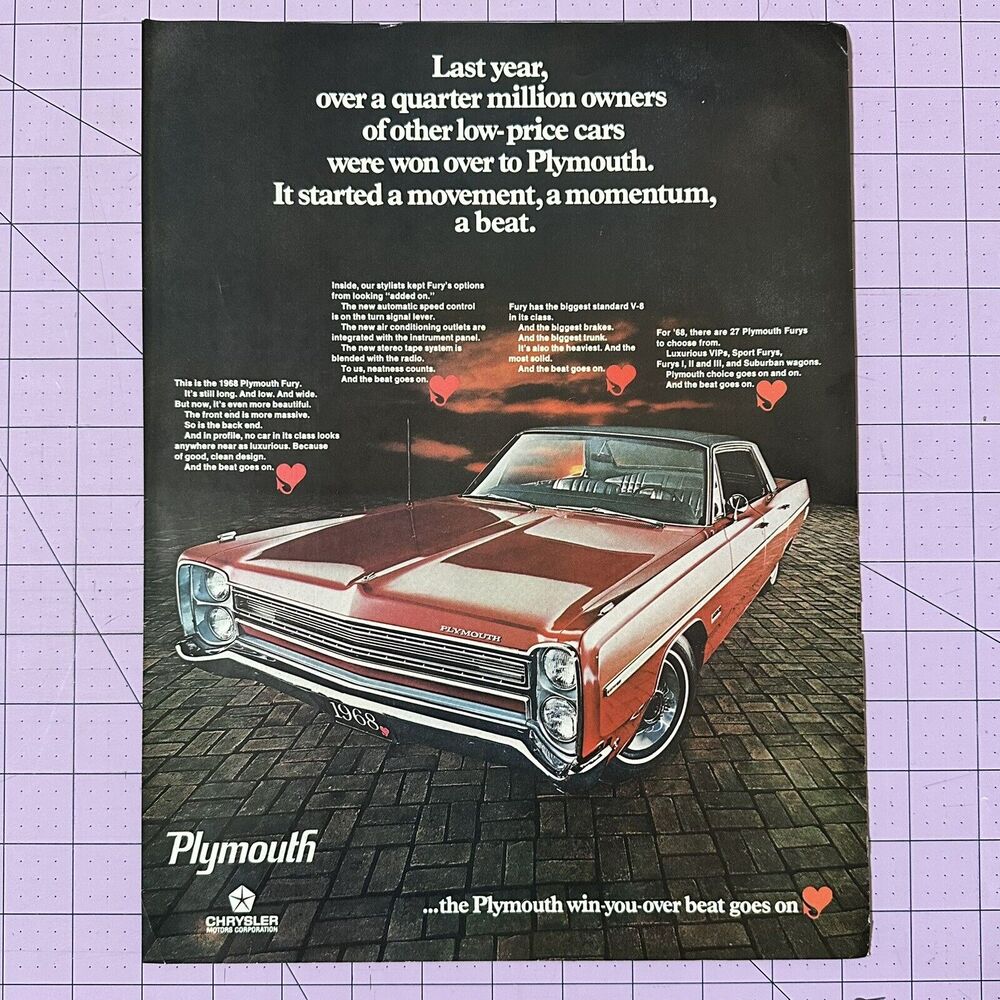 Plymouth Fury Sports Car 1967 Print Ad